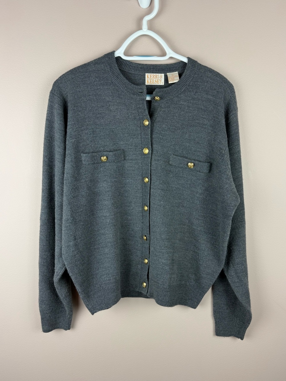 KERRI & KELSEY | Vintage button down front cardigan gray sweater